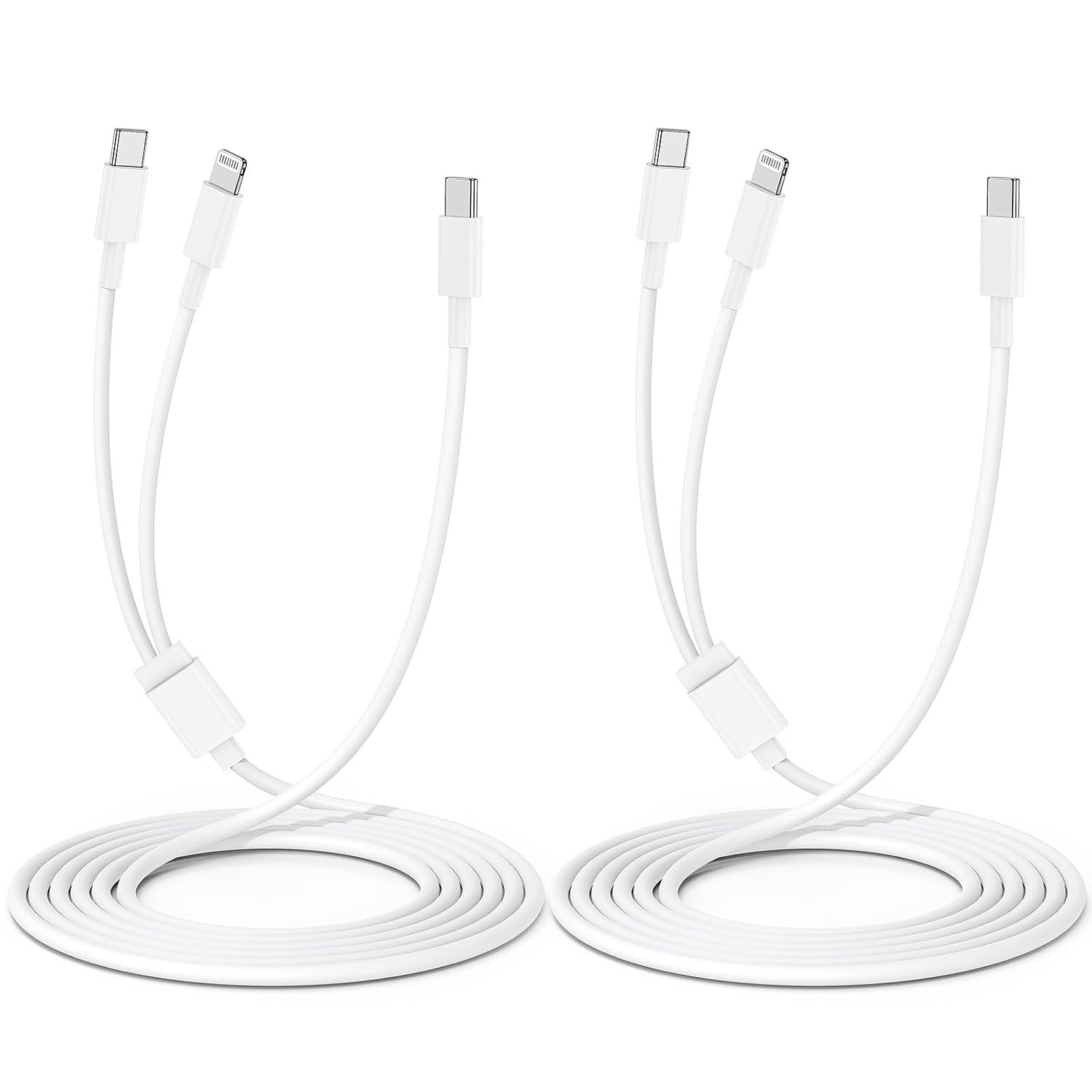 2-Pack 6Ft Charging Cable,Fast Charger to USB C Cable,2 in 1 Multi Chargers Cable Cord 6FT for /iPhone17 15 16 Pro Max/14/13/12/11