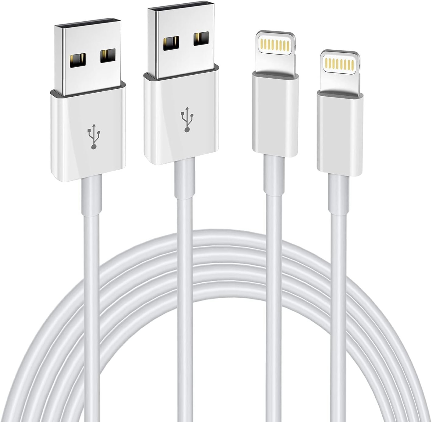 iPhone Charger Lightning Cable,2 Pack MFi Certified USB iPhone Fast Chargering Cord,Data Sync Transfer for 13/12/11 Pro Max Xs X XR 8 7 6 5 5s iPad iPod More Model Cell Phone Cables