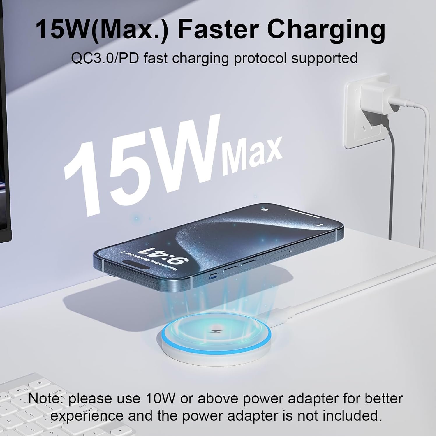 MagSafe Charger 2 Pack 15W Magnetic Wireless Charger Fast Charging Pad Compatible with iPhone 17/16/15/14/13/12 Series & AirPods 4/3/2/Pro Magnetic MagSafe Charging Pad with Dual Ports - Image 2